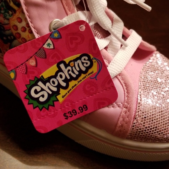 **SOLD*NWT Shopkins pink sparkle high top sneakers - Picture 6 of 8